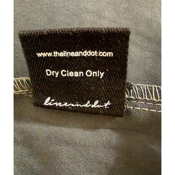 Line and dot Wide-Leg Gray Satin like Dress Pants High Waist & Pleats S - Picture 3 of 12